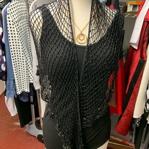 Black beaded shawl/wrap